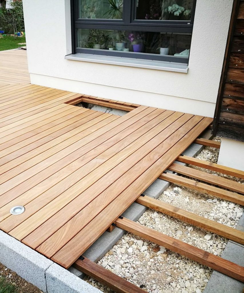 Terrasse en bois sous-structure Cumaru