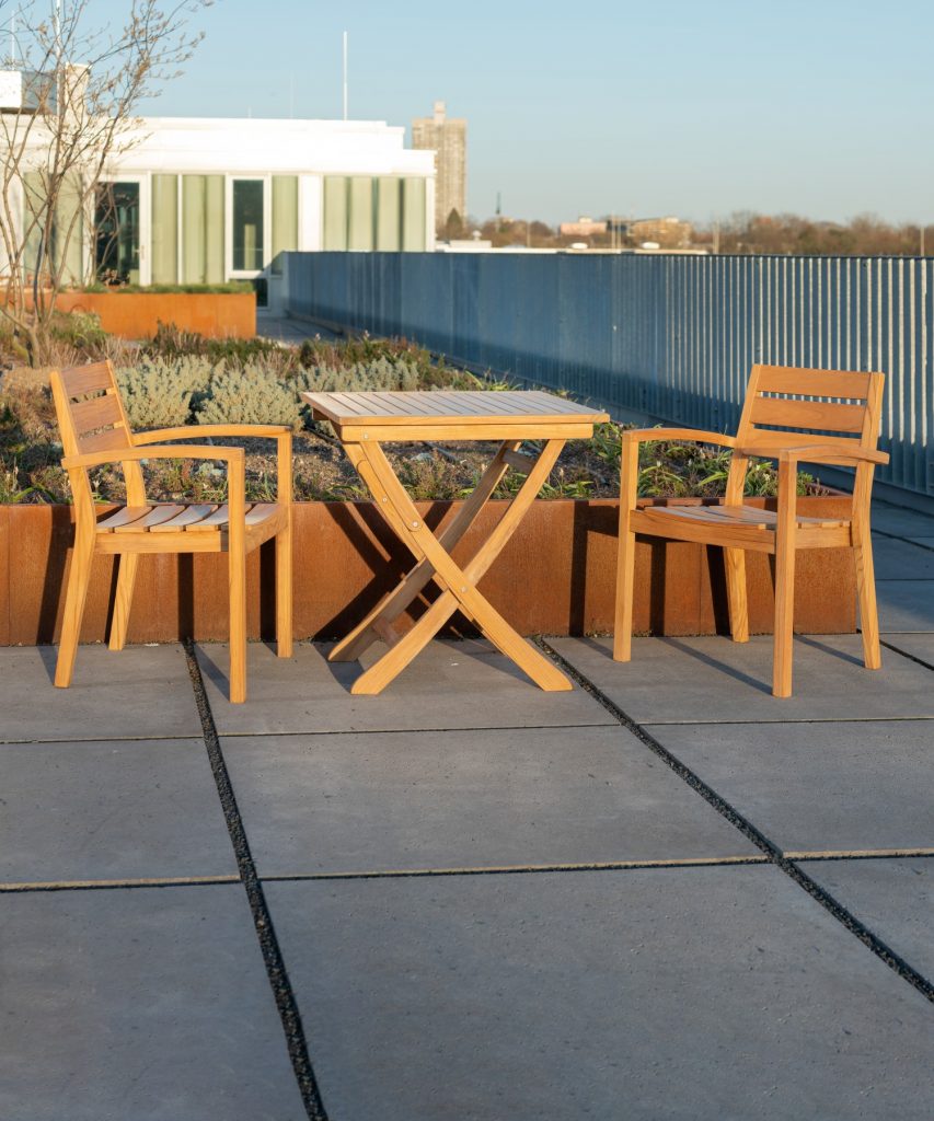 Gartenstuhl Teak Armlehne FSC Terrassenmöbel