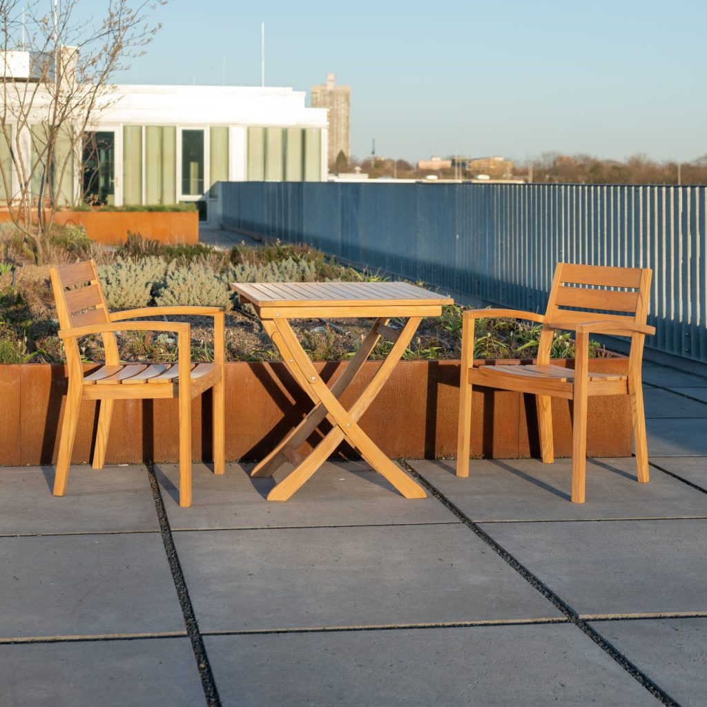 Gartenstuhl Teak Armlehne FSC Terrasse