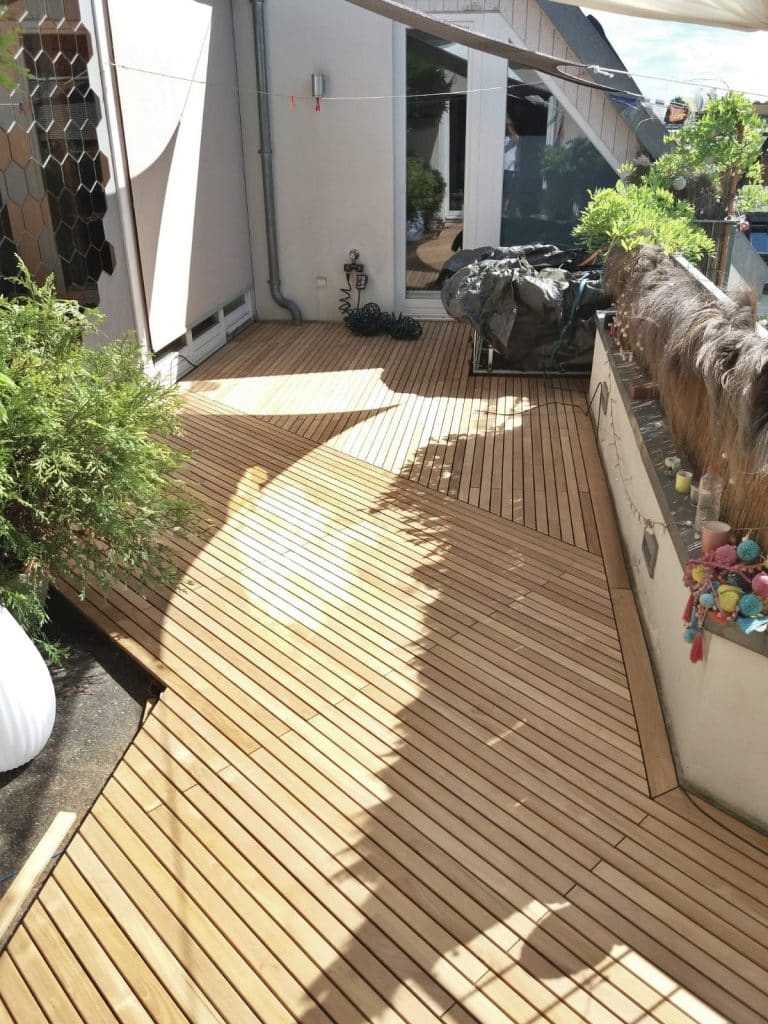grosor 19 mm Tablones de terraza de madera de teca de BioMaderas; anchura 50 mm Marrón 